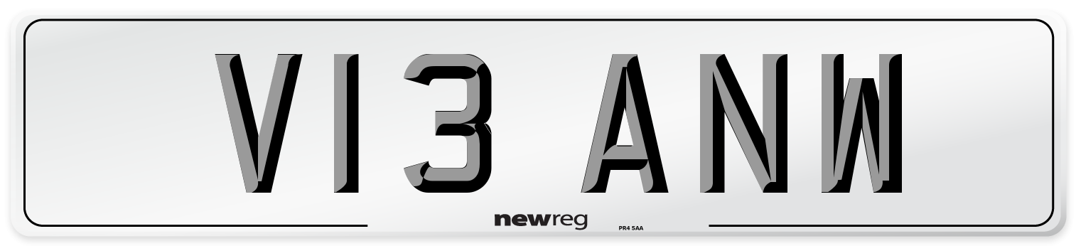 V13 ANW Number Plate from New Reg